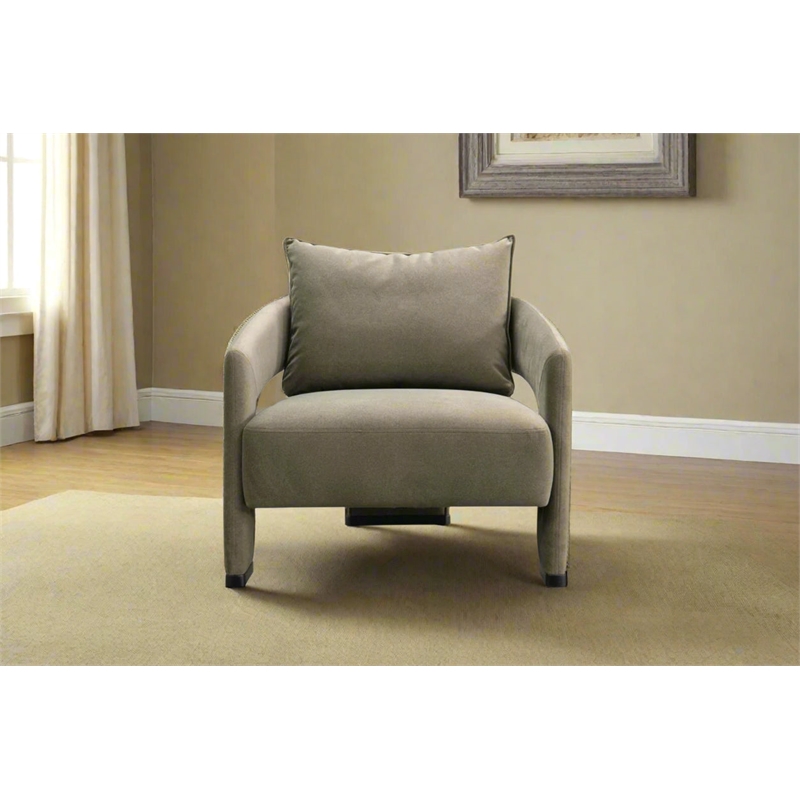 Pemberly Row Mid-Century Fabric Upholstered Livingroom Armchair in Gray
