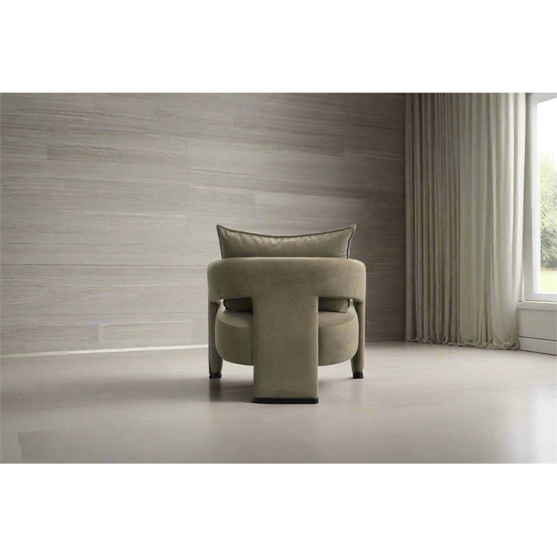 Pemberly Row Mid-Century Fabric Upholstered Livingroom Armchair in Gray