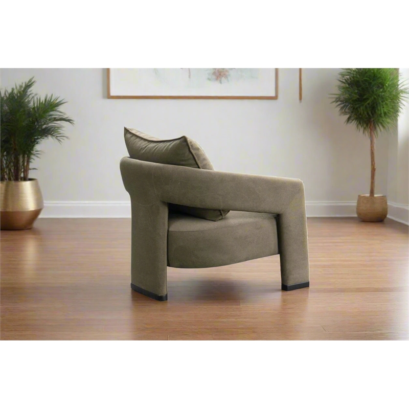 Pemberly Row Mid-Century Fabric Upholstered Livingroom Armchair in Gray