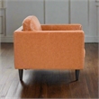 Pemberly Row Contemporary Top Grain Leather Arm Chair in Tan