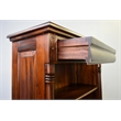 Pemberly Row Contemporary Solid Mahogany Wood Open Bookcase in Brown Walnut
