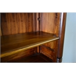 Pemberly Row Contemporary Solid Mahogany Wood Open Bookcase in Brown Walnut