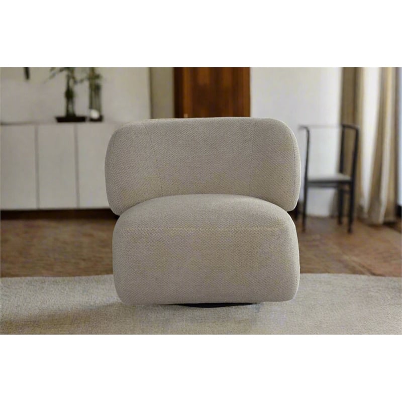 Pemberly Row Mid-Century Modern Swivel Livingroom Chair in Gray
