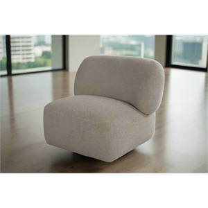 Pemberly Row Mid-Century Modern Swivel Livingroom Chair in Gray