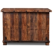 Pemberly Row Contemporary Solid Pine Wood Bar with Wine Cabinet Black
