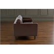 Pemberly Row Contemporary Top Grain Leather Love Seat in Chocolate Brown