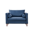 Pemberly Row High Density Sponge Foam Eco Leather Arm Chair in Blue
