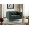 Pemberly Row Contemporary Top Grain Leather 1.5 Arm Chair in Green