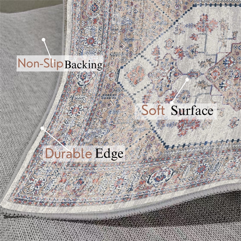 Pemberly Row Serapi Soft Washable Non Slip Area Rug (3' x 5')