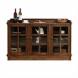 Pemberly Row Contemporary Mission Oak 3 Door Console in Walnut