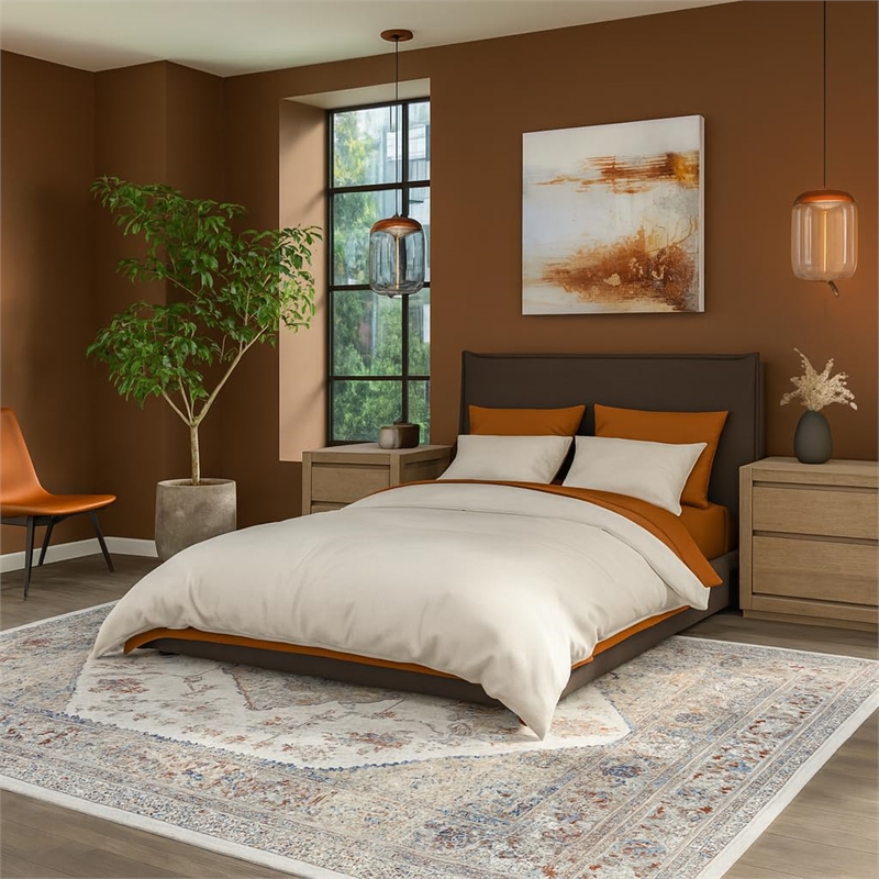 Pemberly Row Serapi Soft Washable Non Slip Area Rug (9' x 12')