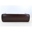 Pemberly Row Contemporary Top Grain Leather Sofa in Brown Finish
