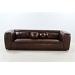 Pemberly Row Contemporary Top Grain Leather Sofa in Brown Finish