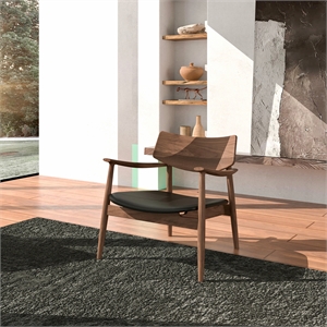 Pemberly Row Modern Mid-Century Black Walnut Wood Leisure Chair