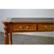 Pemberly Row Contemporary Leather Top Desk in Light Brown Walnut