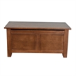 Pemberly Row Contemporary Mission Solid Oak Trunk in Walnut Finish