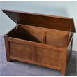 Pemberly Row Contemporary Mission Solid Oak Trunk in Walnut Finish