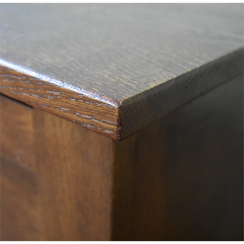 Pemberly Row Contemporary Mission Solid Oak Trunk in Walnut Finish