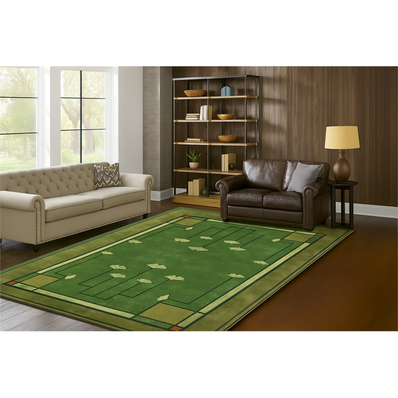 Pemberly Row Arts and Crafts Soft Washable Non Slip Area Rug (8' x 10')