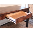 Pemberly Row Contemporary Parota Wood 3 Drawer Desk in Brown