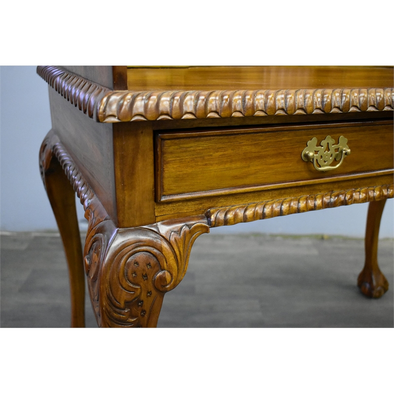 Pemberly Row Contemporary Escritoire Secretary Desk in Light Brown Walnut