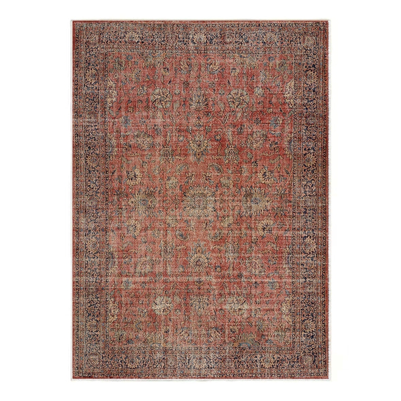 Pemberly Row Ushak Soft Washable Non Slip Area Rug (5.7' x 7.8')