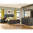 Pemberly Row Contemporary Solid Pine Wood 2 Drawer Nightstand in Black