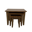 Pemberly Row Contemporary Mission Oak Nesting Tables Set of 3 in Walnut