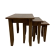 Pemberly Row Contemporary Mission Oak Nesting Tables Set of 3 in Walnut