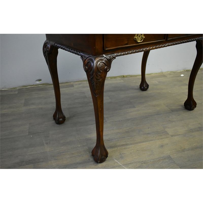 Pemberly Row Contemporary Escritoire Secretary Desk in Brown Walnut