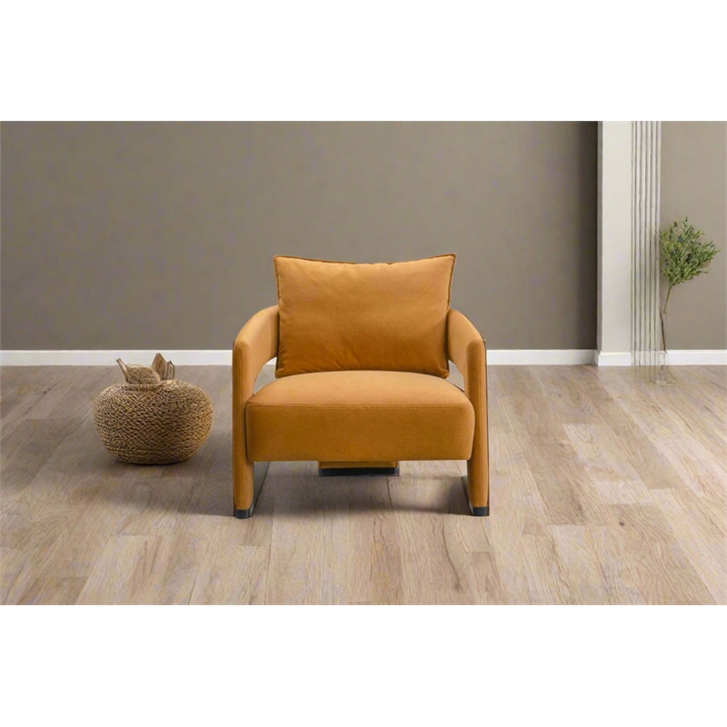 Pemberly Row Mid-Century Modern Livingroom Armchair in Yellow