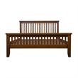 Pemberly Row Mission Quarter Sawn Oak Slat King Bed in Walnut