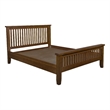 Pemberly Row Mission Quarter Sawn Oak Slat King Bed in Walnut