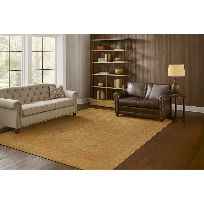 Pemberly Row Ushak Soft Washable Non Slip Area Rug (3' x 5')