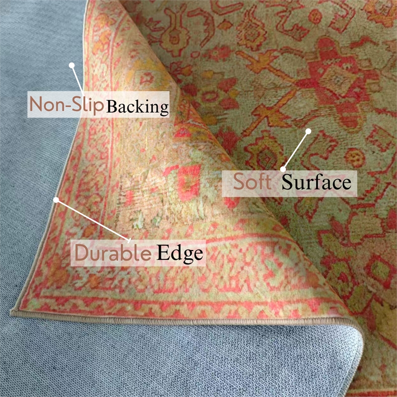 Pemberly Row Ushak Soft Washable Non Slip Area Rug (3' x 5')