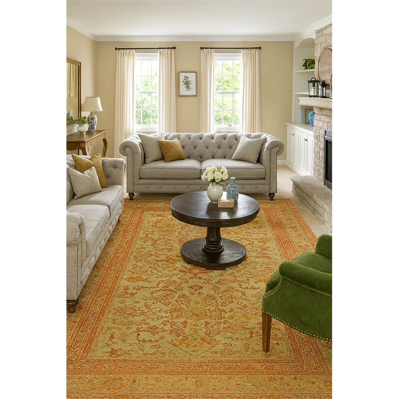 Pemberly Row Ushak Soft Washable Non Slip Area Rug (3' x 5')