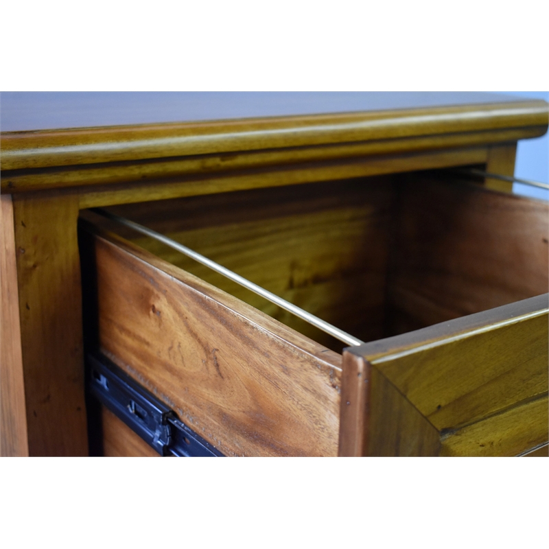 Pemberly Row Contemporary 2 Drawer File Cabinet in Light Brown Walnut