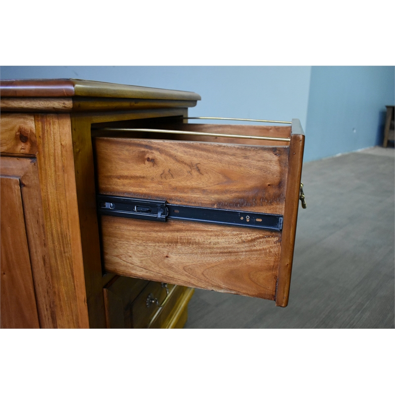 Pemberly Row Contemporary 2 Drawer File Cabinet in Light Brown Walnut