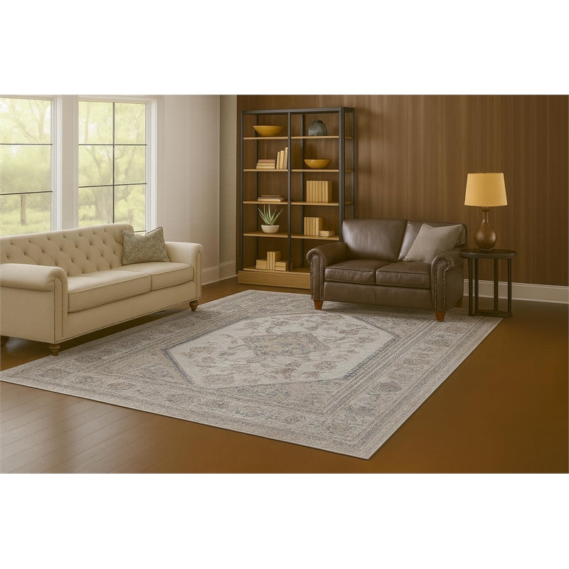 Pemberly Row Serapi Soft Washable Non Slip Area Rug (5.7' x 7.8')