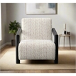 Pemberly Row Mid-Century Fabric Upholstered Arm Chair in Ivory/White Finish