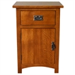 Pemberly Row Mission Quarter Sawn Oak 1 Door/Drawer Nightstand in Cherry