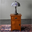 Pemberly Row Mission Quarter Sawn Oak 1 Door/Drawer Nightstand in Cherry