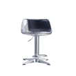 Pemberly Row Contemporary Adjustable Height Bar Stool in Slate