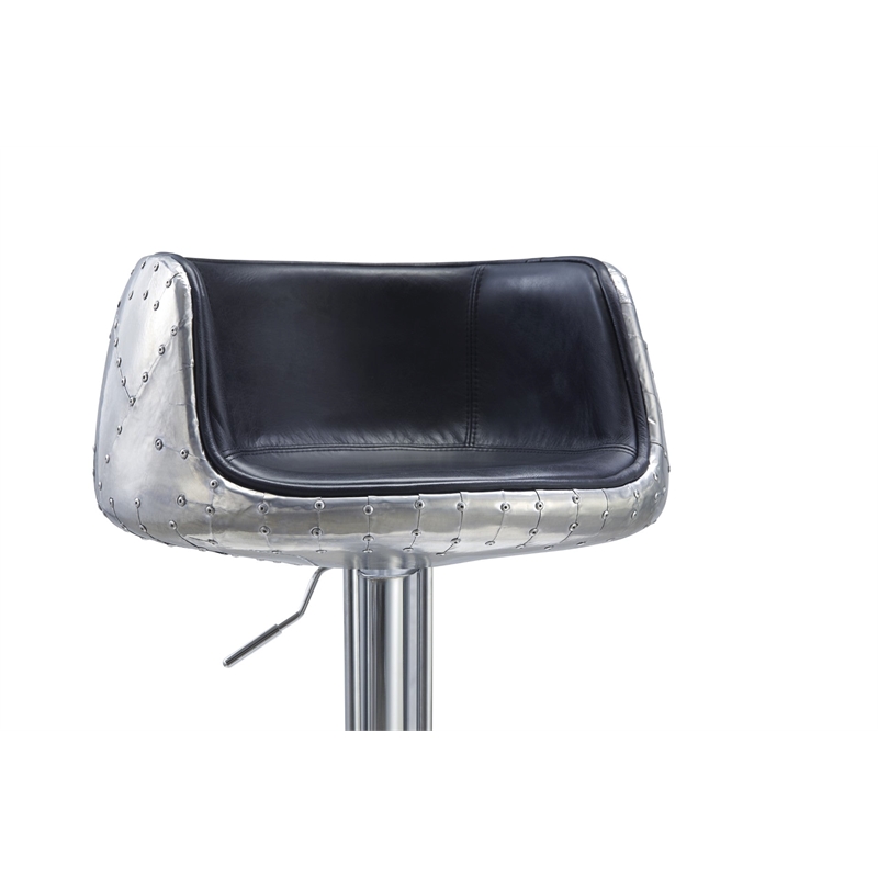 Pemberly Row Contemporary Adjustable Height Bar Stool in Slate