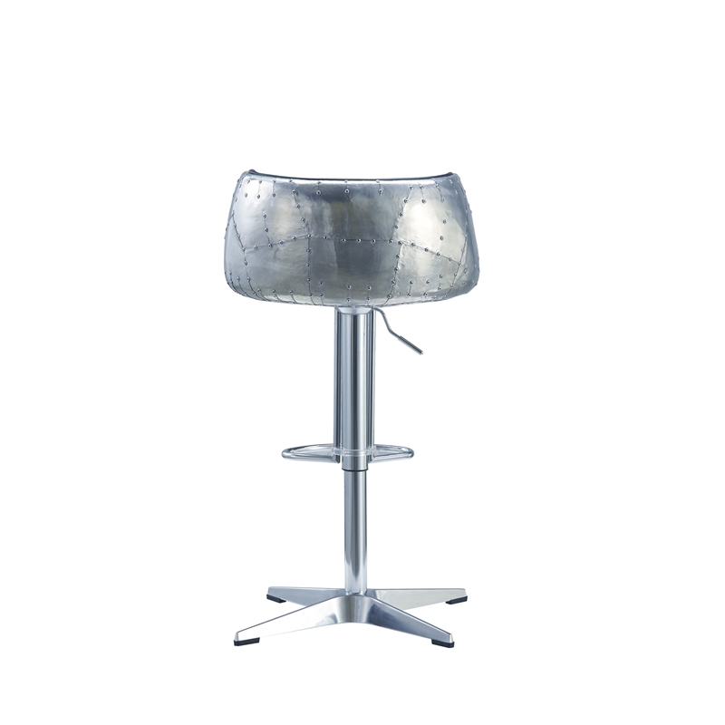 Pemberly Row Contemporary Adjustable Height Bar Stool in Slate