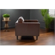 Pemberly Row Contemporary Top Grain Leather Arm Chair in Chocolate Brown