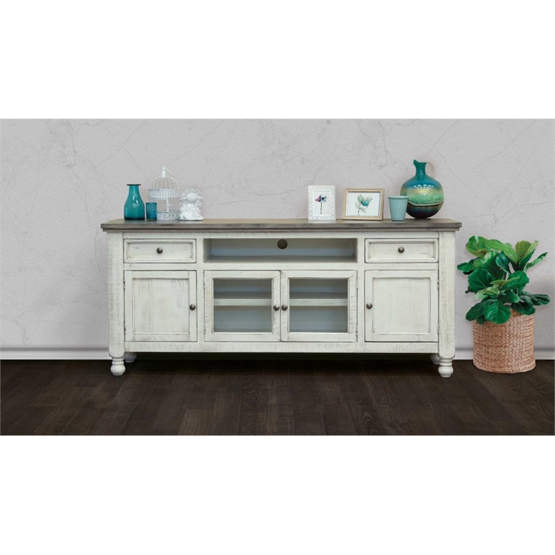 Pemberly Row Contemporary Solid Pine Wood 80