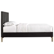 Pemberly Row Contemporary Queen Platform Bed in Black and Gold