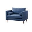Pemberly Row High Density Sponge Foam Eco Leather Arm Chair in Blue
