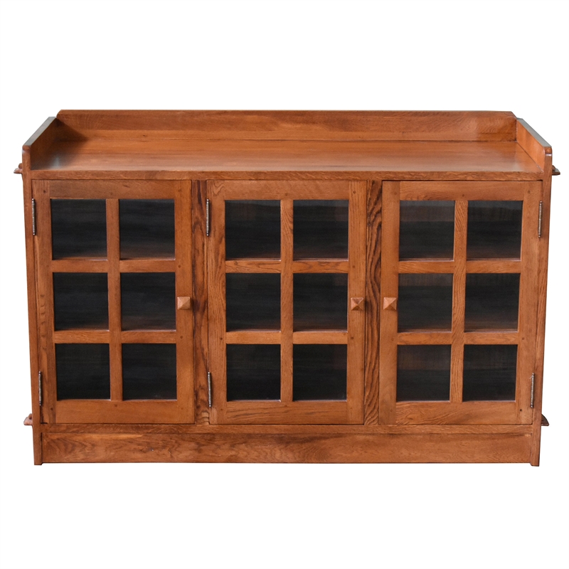 Pemberly Row Contemporary Mission Oak 3 Door Console in Michael's Cherry
